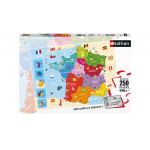 Puzzle 250 pièces - Carte de France - Nathan puzzles - 86875