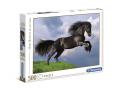 Puzzle adulte, 500 pièces - Fresian black horse - Clementoni - 35071