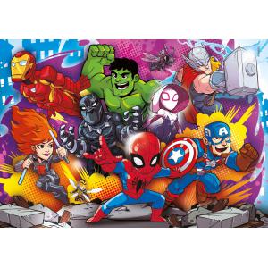 Clementoni - 24769 - Puzzle 2x20+2x60 pièces - Marvel Superhero (427054)