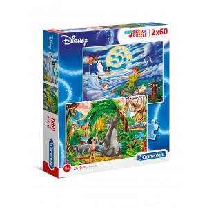 Puzzle enfant, 2x60 pièces - Peter Pan & Le Livre de la Jungle - Le Livre de la jungle - 21613