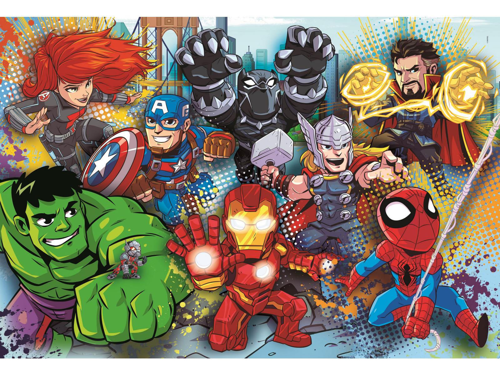 Clementoni - Puzzle enfant, 60 pièces Maxi - Marvel Superhero