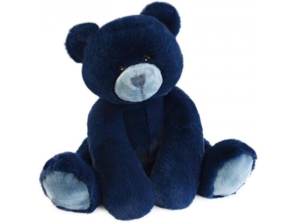 Peluche ours oscar - marine - taille 35 cm