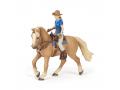 Figurine Cheval western et sa cavalière - Papo - 51566