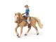Cheval western et sa cavalière - Dim. 10 cm x 16 cm x 19 cm - Papo