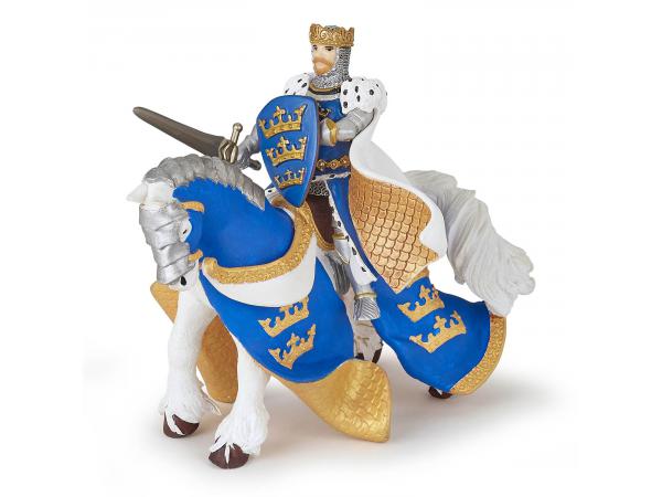 Figurine cheval du roi arthur bleu