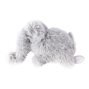 Petit doudou plat petit éléphant gris clair Oscar - Position allongée 18 cm, Hauteur 12 cm - Dimpel - 886119