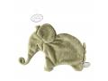 Doudou attache-tétine éléphant vert Oscar - Position allongée 27 cm, Hauteur 17 cm - Dimpel - 884910