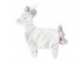 Doudou attache-tétine baby alpaca attache tetine blanc Lulu - Position allongée 42 cm, Hauteur 25 cm - Dimpel - 824005