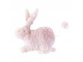 Doudou musical lapin rose Emma - Position allongée 25 cm, Hauteur 15 cm - Dimpel - 885573