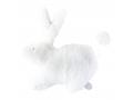 Doudou musical lapin blanc Emma - Position allongée 25 cm, Hauteur 15 cm - Dimpel - 885768