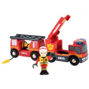 Camion de pompiers son et lumière - Thème Pompier police - Age 3 ans + - Brio - 33811