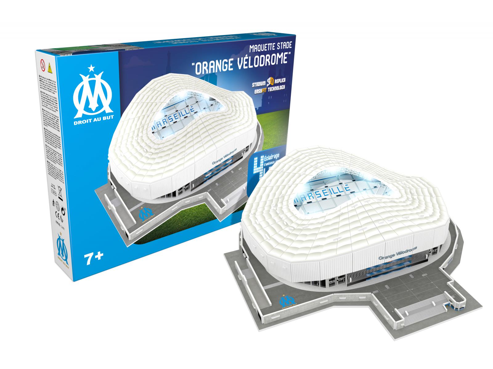 Megableu- Puzzle-Stade 3D Orange Velodrome (Olympique DE Marseille) avec  LED, 678266