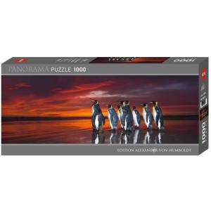 Puzzle 1000 pièces panorama king penguins - Heye - 29858