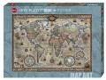 Puzzle 1000p Map Art Retro World Heye - Heye - 29871