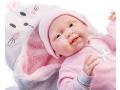 Pink Soft Body La Newborn dans Bunny Bunting et accessoires. Corps souple nouveau-né. Costume rose avec couverture. - Berenguer - 18789