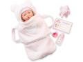 Rose Soft Body Le Newborn dans un panier de transport souple et des accessoires. Corps souple nouveau-né. Costume r - Berenguer - 18791