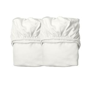 Lot de 2 draps housses berceau en coton BIO, Blanc - Leander - 780011-60