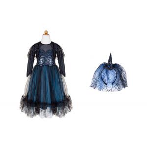 Great Pretenders - 32985 - Luna la sorcière de minuit, robe et coiffe, taille EU 104-116 - Ages 4-6 years (454650)