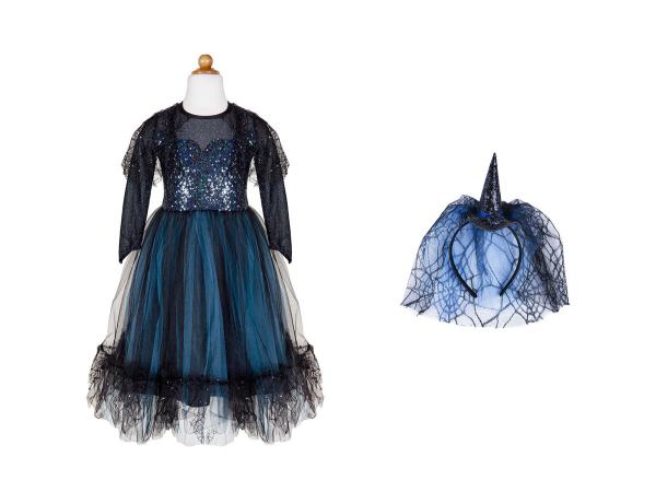 Luna la sorcière de minuit, robe et coiffe, taille eu 128-140 - ages 8-10 years