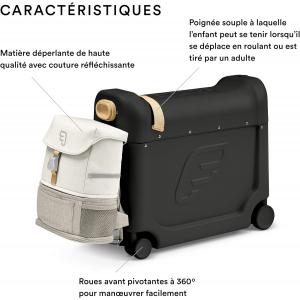 Stokke - 570604 - Ensemble valise BedBox Noir et sac à dos Crew Jetkids Blanc (455606)