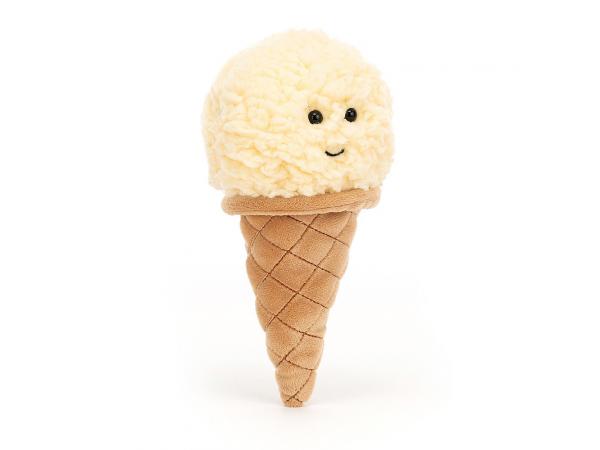 Peluche irresistible ice cream vanilla - l : 8 cm x h: 18 cm