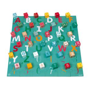 Janod - J08307 - Kubix 40 cubes + puzzle lettres / chiffres (458800)