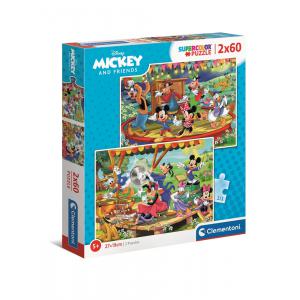 Puzzle enfant, 2x60 pièces - Mickey and friends - Clementoni - 21620