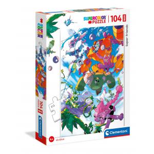 Clementoni - 23754 - Puzzle 104 pièces Maxi - Super Friends ! (460380)