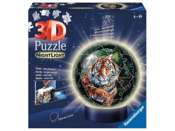 Puzzle 3d ball 72 pièces illuminé - les grands félins