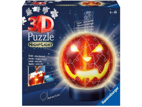 Puzzle 3d ball 72 pièces illuminé - citrouille d'halloween