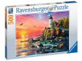 Puzzles adultes - Puzzle 500 pièces - Phare au coucher du soleil - Ravensburger - 16581
