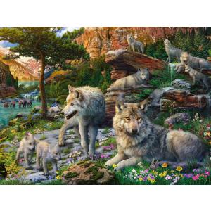 Puzzle 1500 pièces - Loups au printemps - Ravensburger - 16598