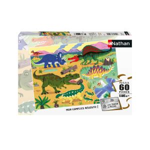 Puzzle 60 pièces - Les dinosaures du Crétacé - Nathan puzzles - 86571