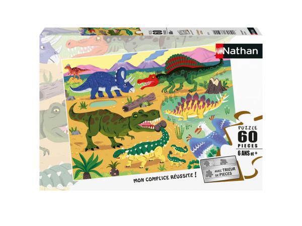 Puzzle 60 pièces - les dinosaures du crétacé