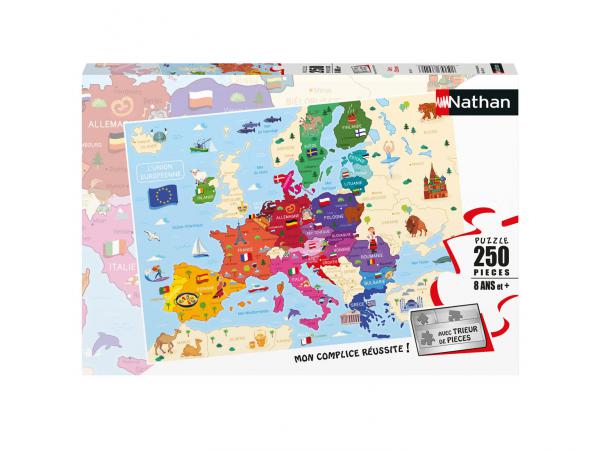 Puzzle 250 pièces - carte d'europe