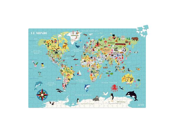Carte du monde puzzle 500 pcs ingela p.a