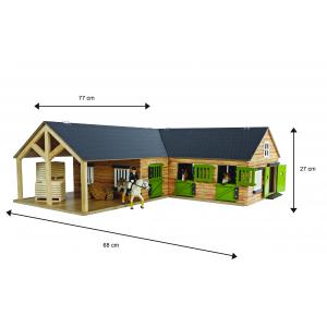 Horse stable with 4 boxes storage and wash box - 68x77x27cm - échelle 1:24 - Kids Globe Farmer - 610211