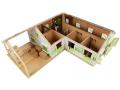 Kids Globe horse corner stable with 4 boxes and storage 1:24 68x77x27cm pink - Kids Globe Farmer - 610210