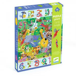 Puzzle géant - 1 à 10 Jungle - Djeco - DJ07148