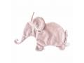 Doudou attache-tétine éléphant rose Oscar - Position allongée 27 cm, Hauteur 17 cm - Dimpel - 884702