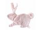 Doudou attache-tétine lapin rose Emma - Position allongée 24 cm, Hauteur 14 cm