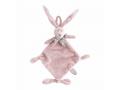 Doudou attache-tétine lapin rose Flo - Hauteur 25 cm - Dimpel - 871052