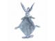 Doudou attache-tétine lapin bleu Flo - Hauteur 25 cm