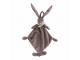 Doudou attache-tétine lapin brun-gris Flo - Hauteur 25 cm