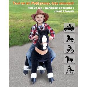 Ponycycle Cheval noir avec sabot blanc, frein et son à monter Age 3-5 ans - Hauteur assise (cm) 48 - Ponycycle - Ux326