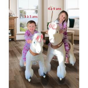 Ponycycle Licorne blanche à monter Age 4-8 ans - Hauteur assise (cm) 58 - Ponycycle - Ux404