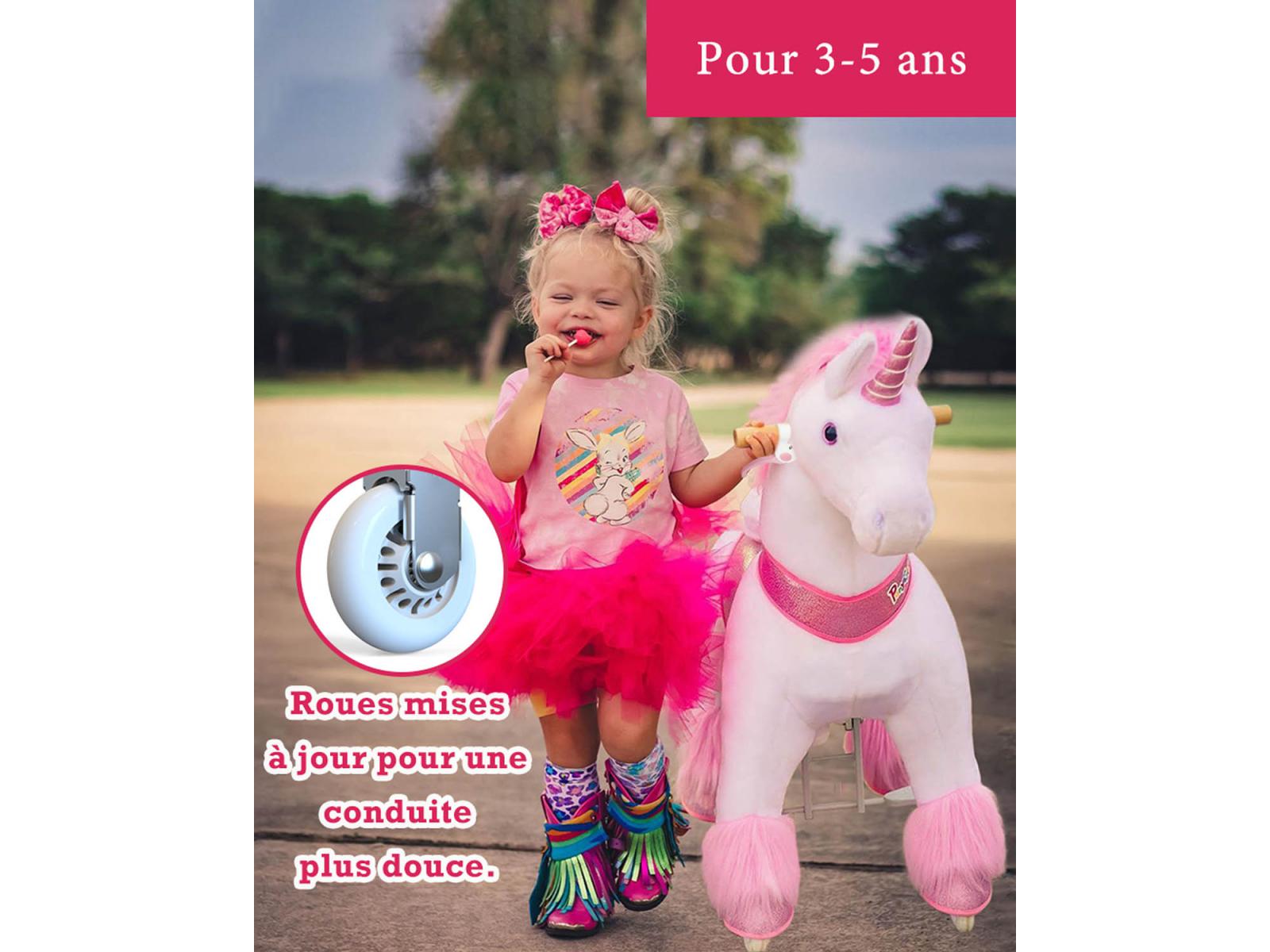 PonyCycle Licorne Rose pour Enfants 4-9 ans