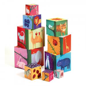 Cubes premier âge - 10 cubes Nature et animaux - Djeco - DJ08505