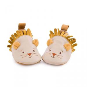 Chaussons cuir lion beige Sous mon baobab 0/6 m - Moulin Roty - 669753