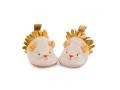 Chaussons cuir lion beige Sous mon baobab 12/18 m - Moulin Roty - 669755